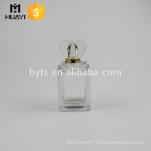 Botella de perfume de vidrio por encargo única de 100 ml con tapa de cristal